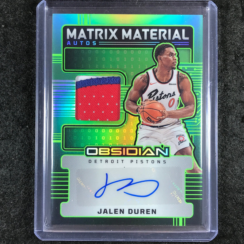 2024-25 Obsidian JALEN DUREN Matrix Material Patch Auto Jade Flood 5/15