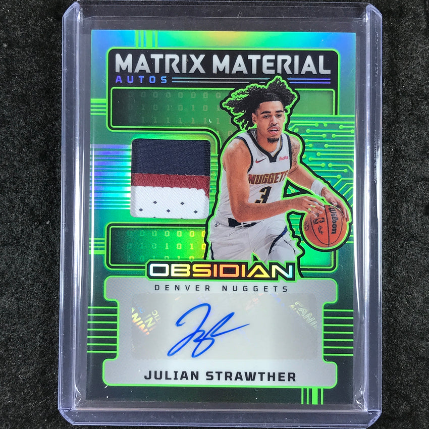 2024-25 Obsidian JULIAN STRAWTHER Matrix Material Patch Auto Jade Flood 14/15