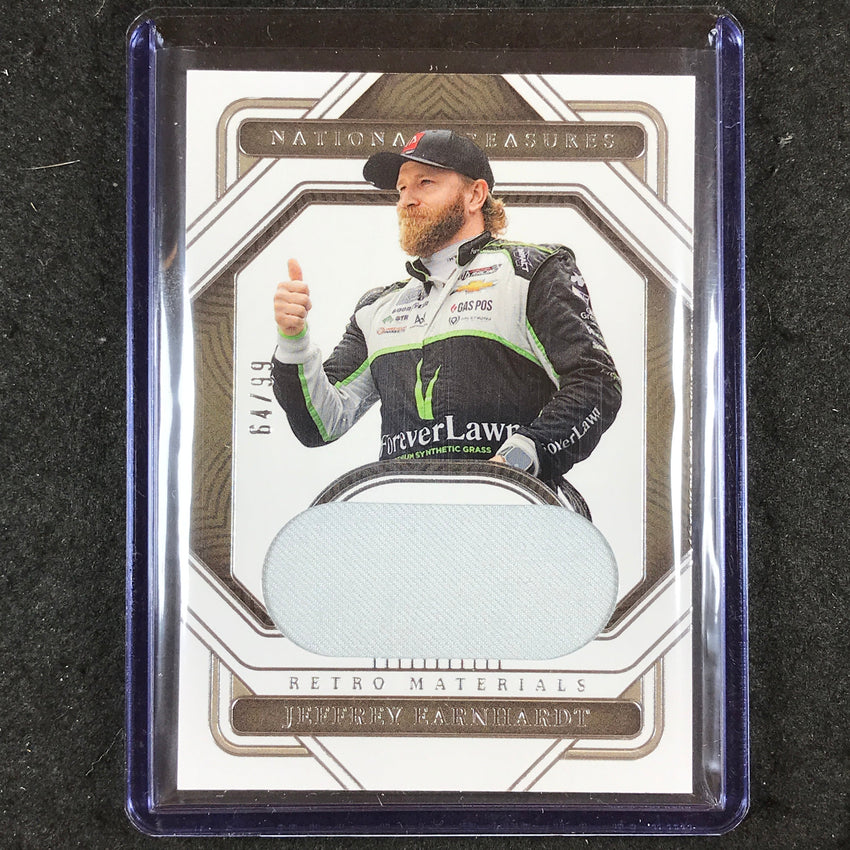 2023 National Treasures JEFFREY EARNHARDT Retro Materials Firesuit Relic 64/99