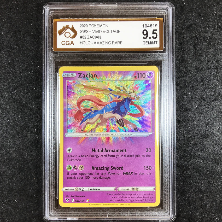 CGA 9.5 Zacian - 082/185 - Amazing Rare Vivid Voltage 619