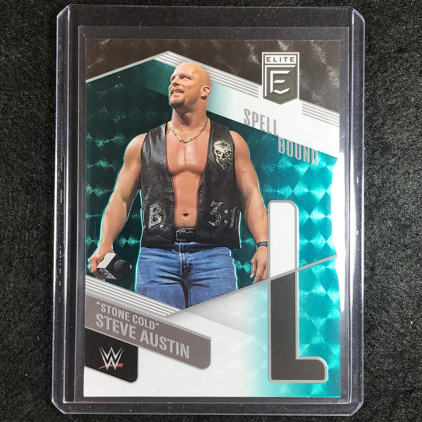 2023 Donruss Elite WWE Stone Cold Steve Austin L Spell Bound Teal 3/25 #22
