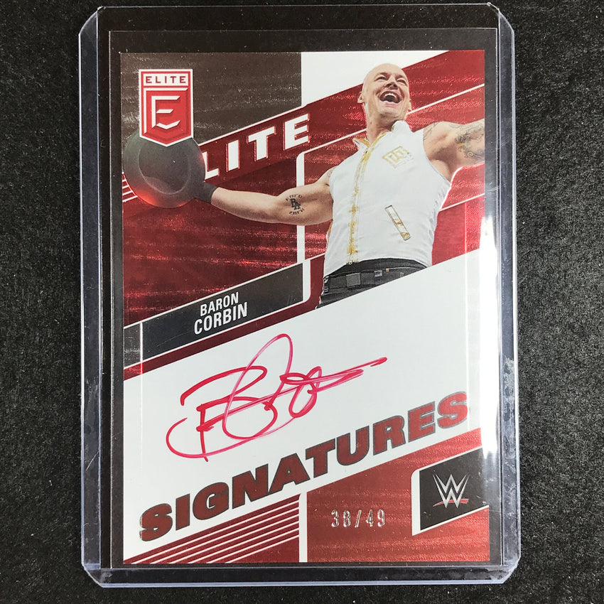2023 Donruss Elite WWE Baron Corbin Elite Signatures Auto Red 38/49