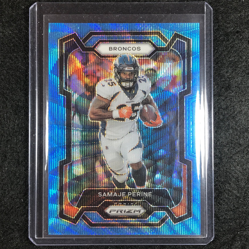 2023 Prizm Football Samaje Perine Base Blue Wave 167/199 #88