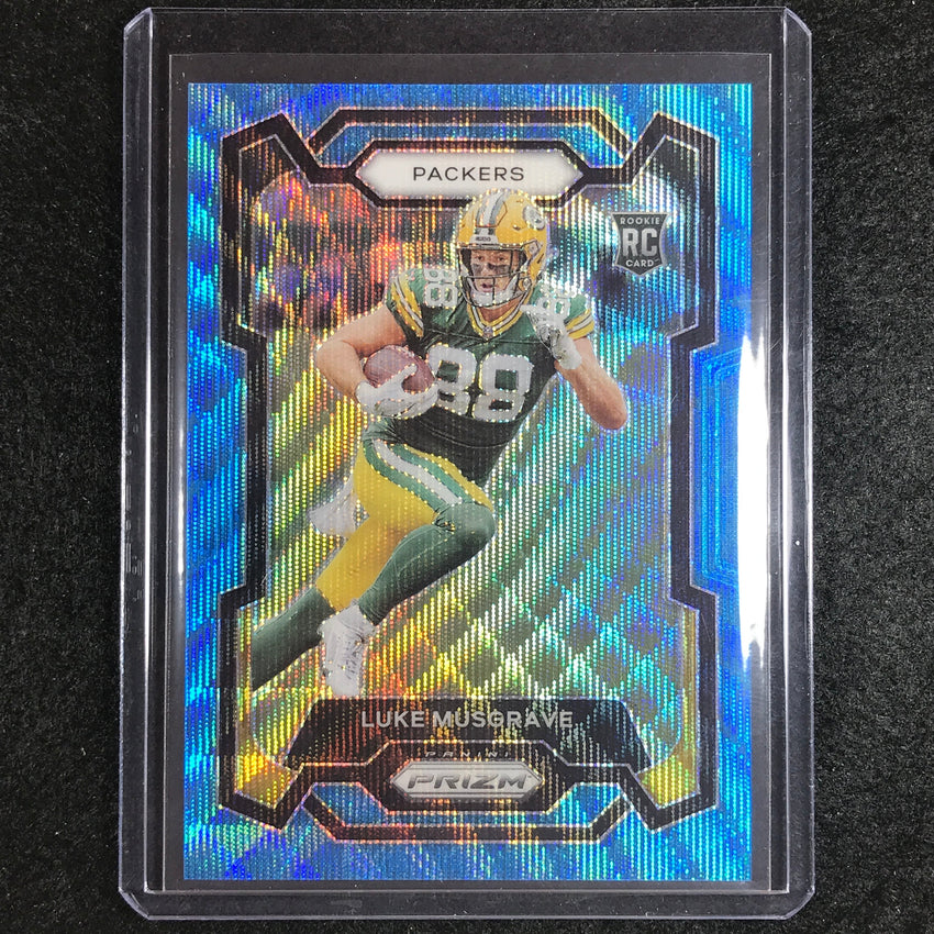 2023 Prizm Football LUKE MUSGRAVE Rookie Base Blue Wave 70/199 #337
