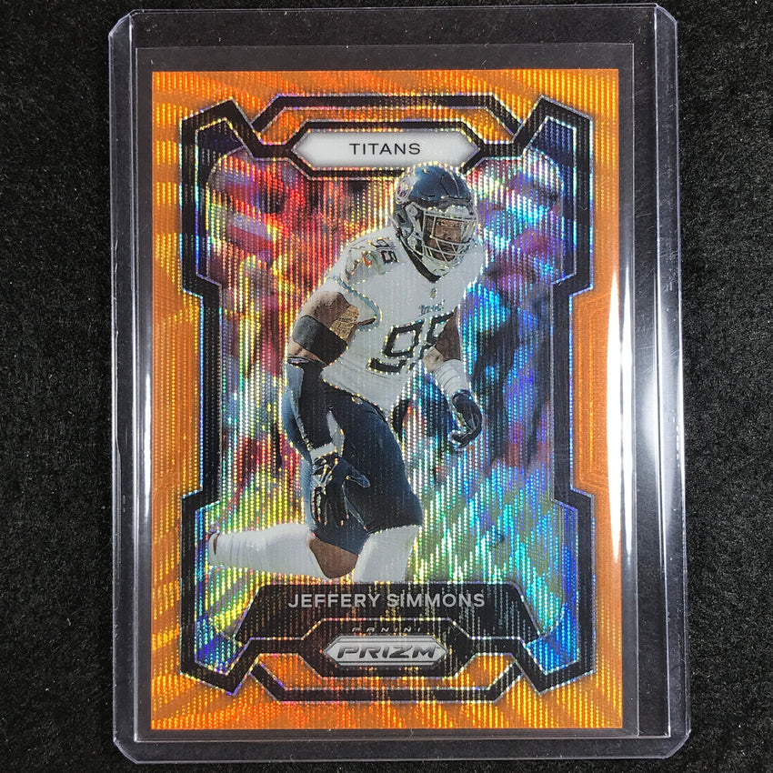 2023 Prizm Football Jeffery Simmons Base Orange Wave 5/60 #286