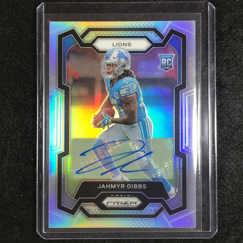 2023 Prizm Football Jahmyr Gibbs Base Rookie Auto Silver Prizm No 331