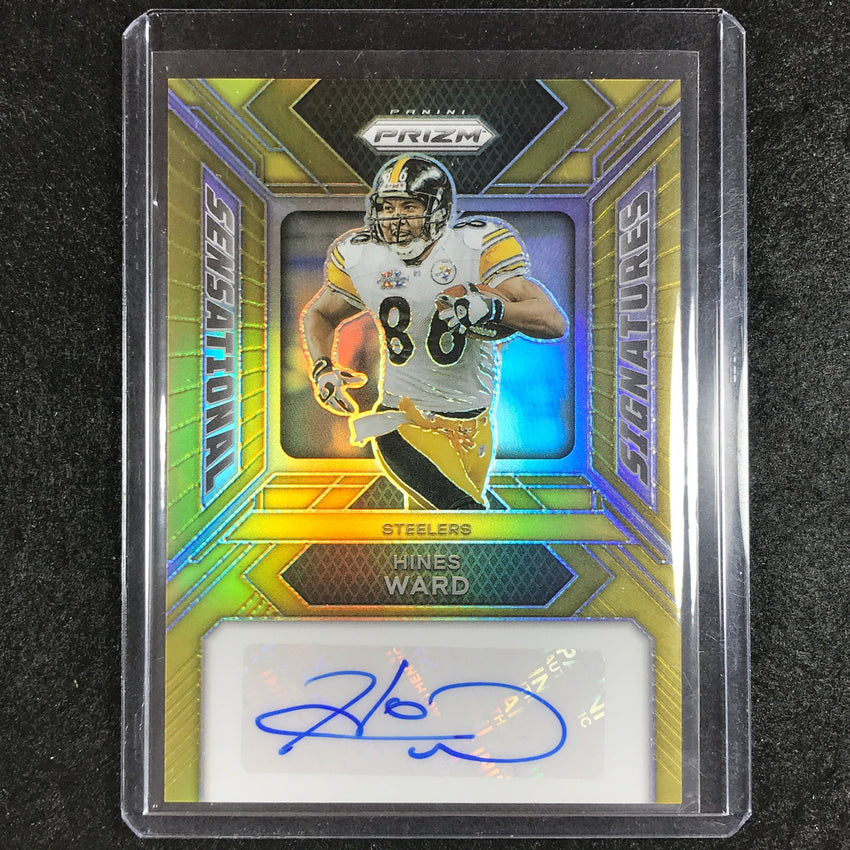 2023 Prizm Football Hines Ward Sensational Signatures Auto Gold 1/10