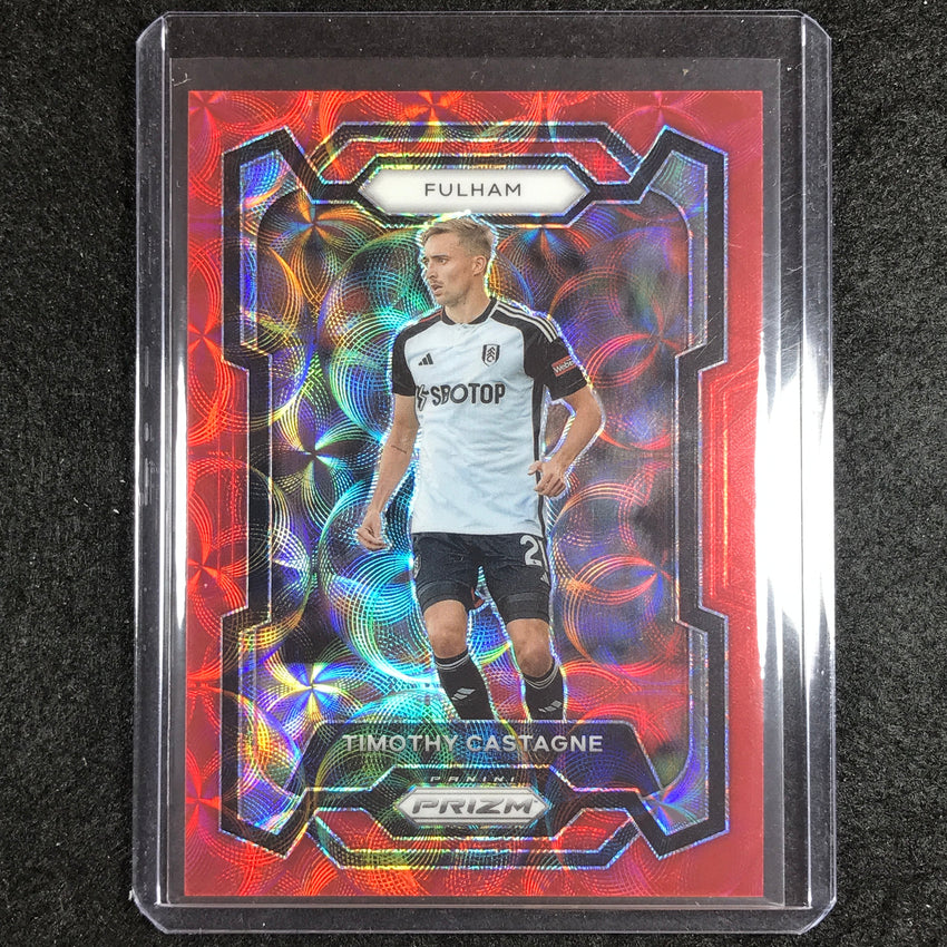 2023-24 Prizm Epl Timothy Castagne Choice Red 12/30 #156