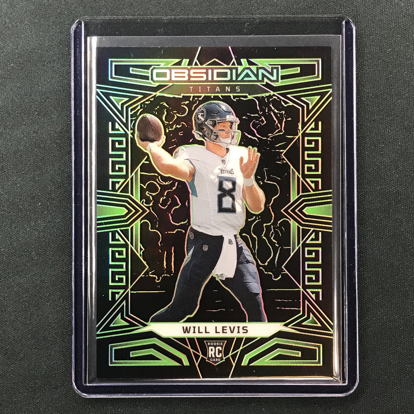 2023 Obsidian Football WILL LEVIS Rookie Base Green Electric Etch 4/25