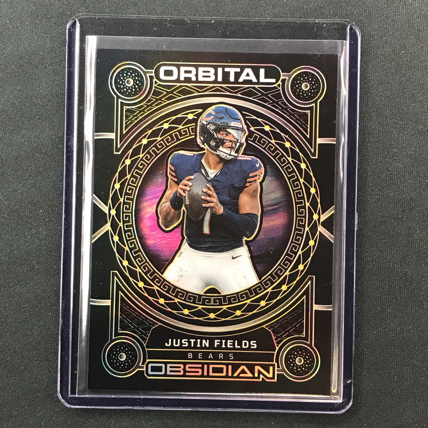 2023 Obsidian Football JUSTIN FIELDS Orbital Yellow Electric Etch 17/25