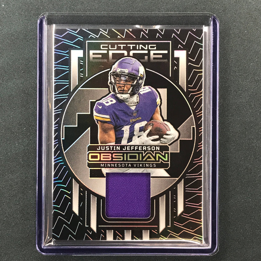2023 Obsidian Football JUSTIN JEFFERSON Cutting Edge Jersey Relic Base 92/199