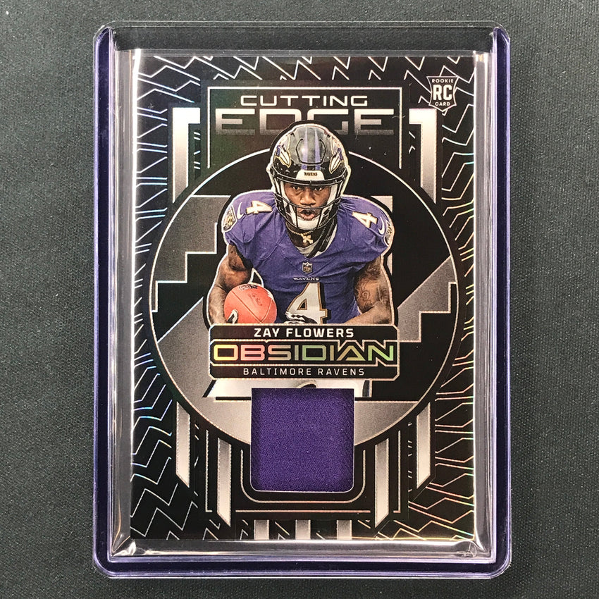 2023 Obsidian Football ZAY FLOWERS Cutting Edge Rookie Jersey Relic Base 12/199