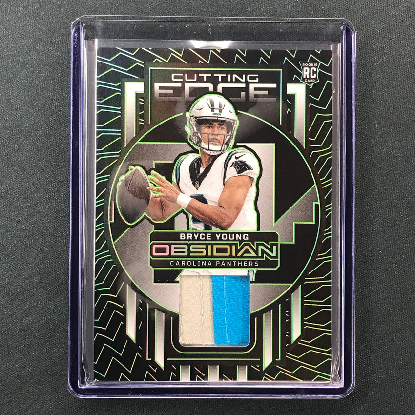 2023 Obsidian Football BRYCE YOUNG Cutting Edge Rookie Jersey Relic Green 23/25