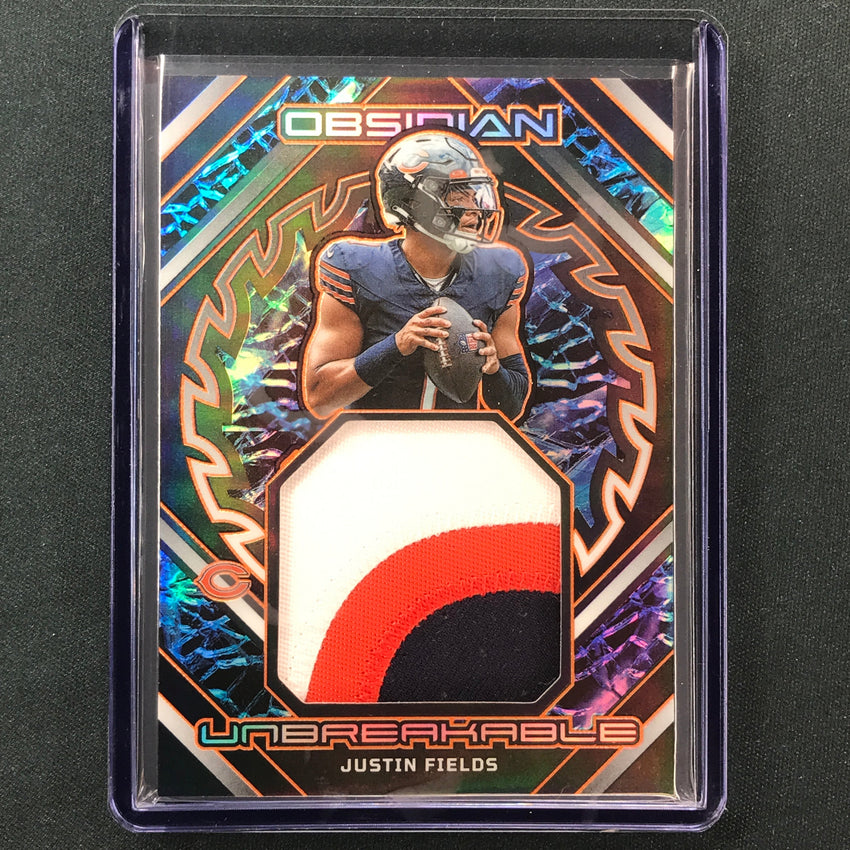 2023 Obsidian Football JUSTIN FIELDS Unbreakable Patch Relic Orange 21/49