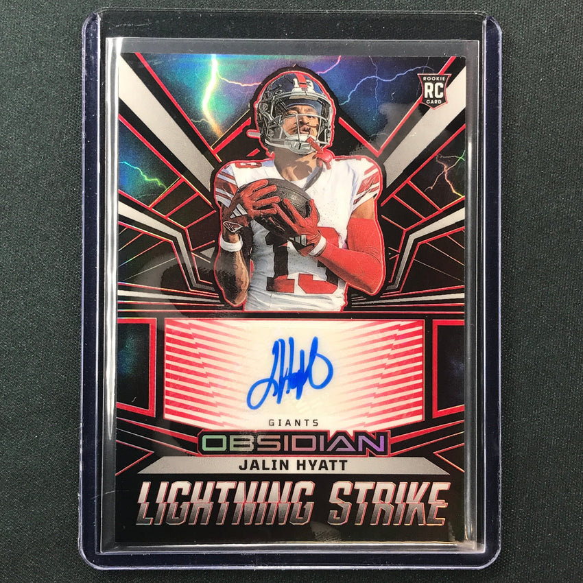 2023 Obsidian Football JALIN HYATT Lightning Strike Rookie Auto Red Etch 1/8