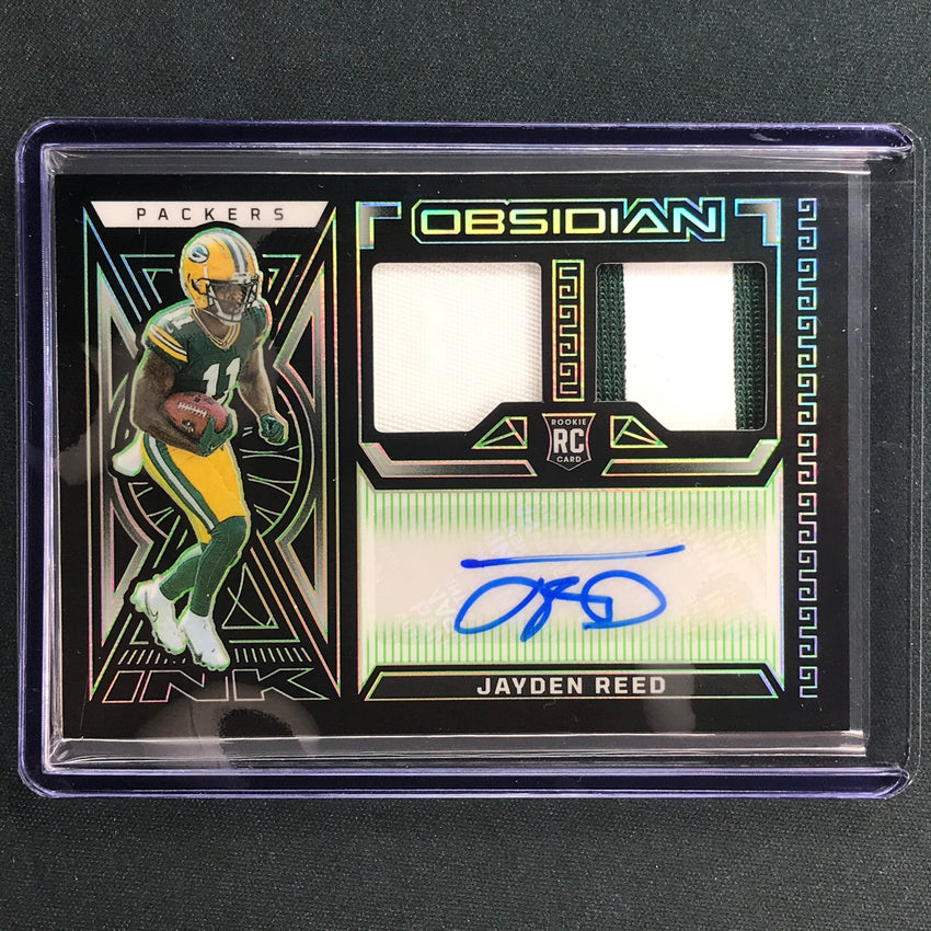 2023 Obsidian Football JAYDEN REED Rookie Jersey Ink Patch Auto Green Etch 22/25