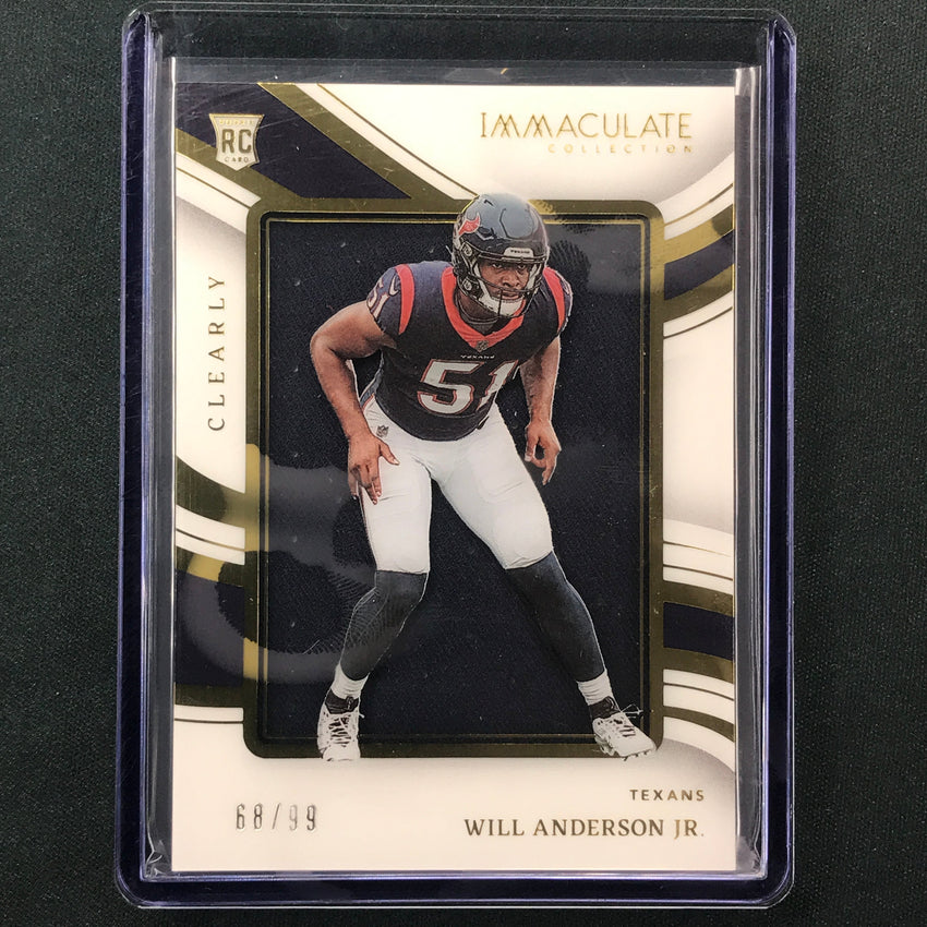 2023 Immaculate Football WILL ANDERSON JR. Clearly Immaculate Rookie Relic 68/99