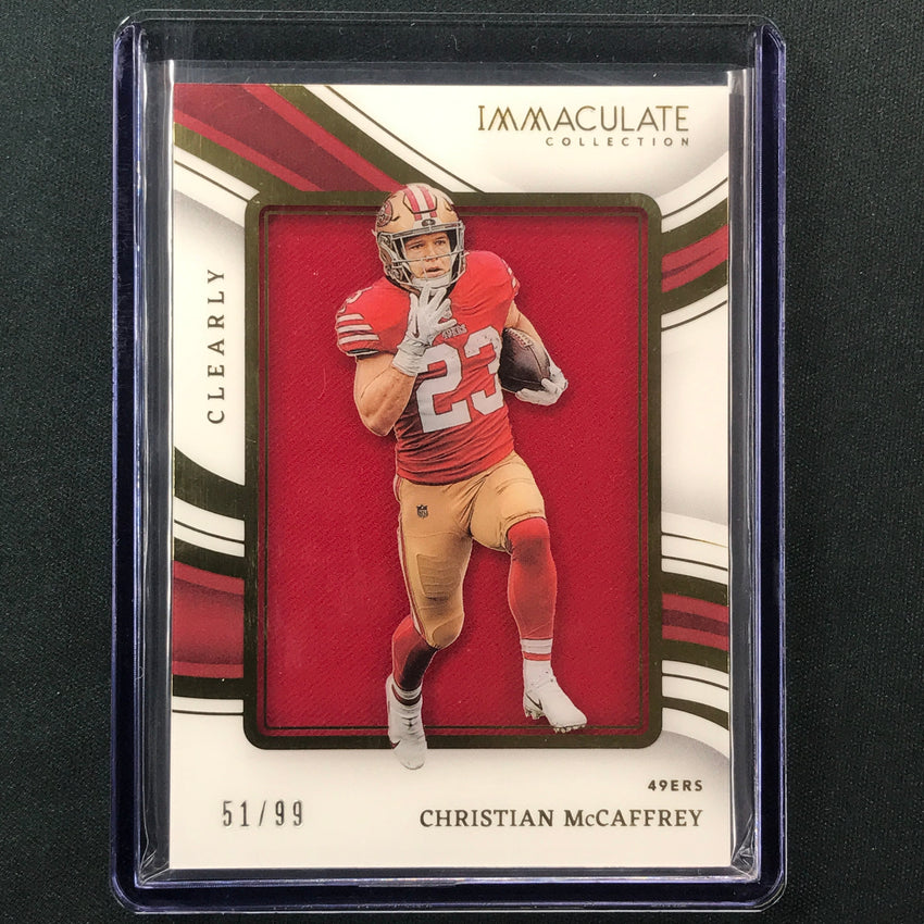 2023 Immaculate Football CHRISTIAN MCCAFFREY Clearly Jersey Relic Base 51/99