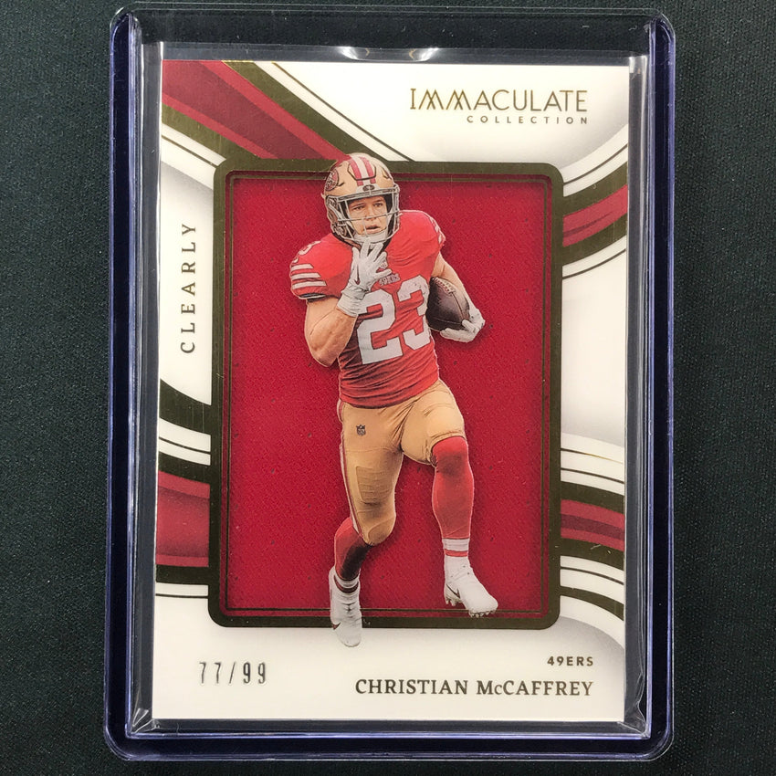 2023 Immaculate Football CHRISTIAN MCCAFFREY Clearly Jersey Relic Base 77/99
