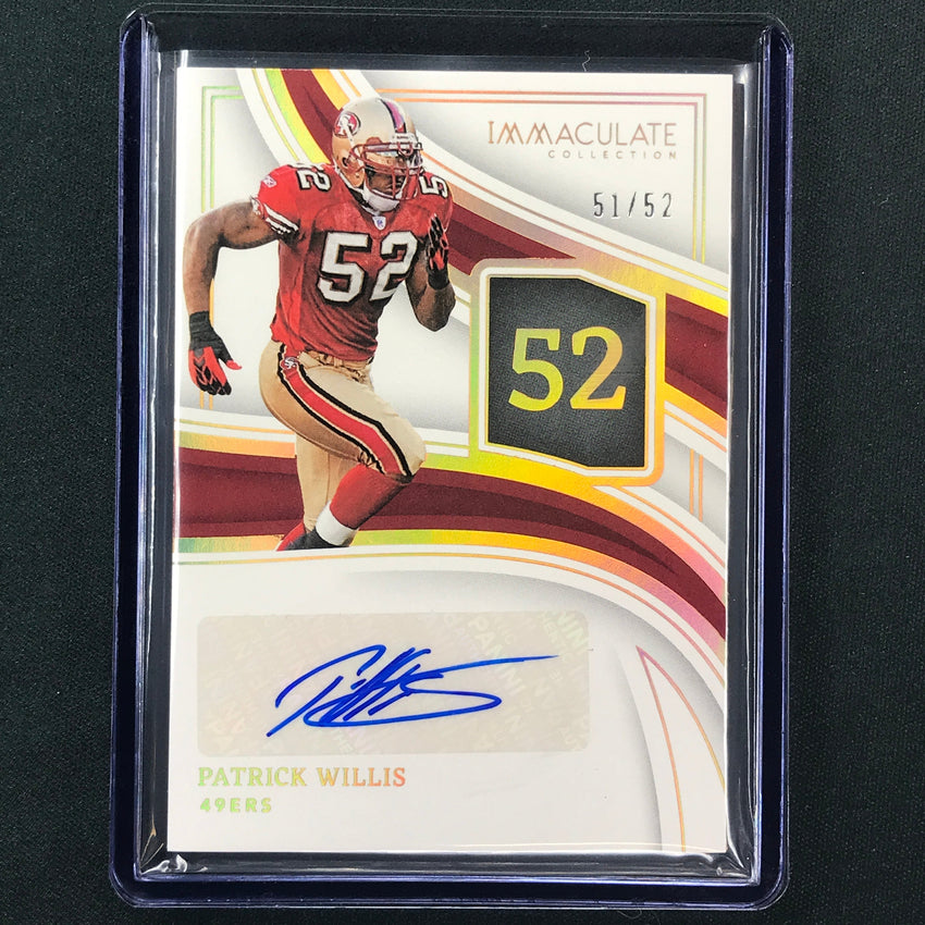 2023 Immaculate Football PATRICK WILLIS Immaculate Numbers Auto 51/52