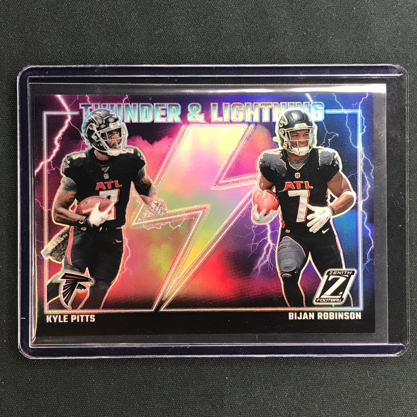 2023 Zenith Football PITTS ROBINSON Thunder and Lightning Rookier Silver No.1