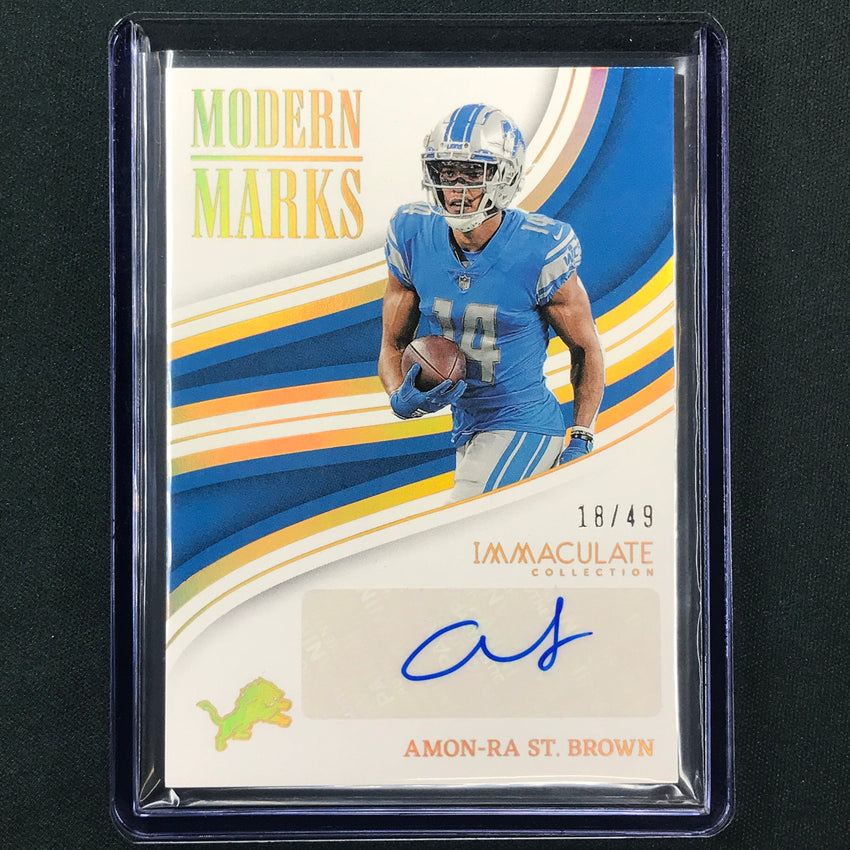 2023 Immaculate Football AMON-RA ST. BROWN Modern Marks Auto 18/49