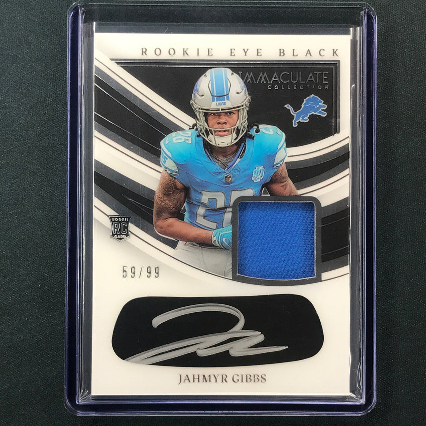 2023 Immaculate Football JAHMYR GIBBS Immaculate Rookie Eye Black Auto 59/99