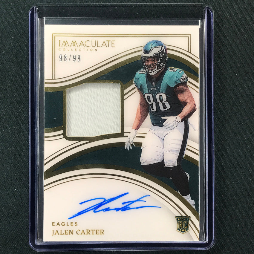 2023 Immaculate Football JALEN CARTER Rookie Patch Auto Base 98/99