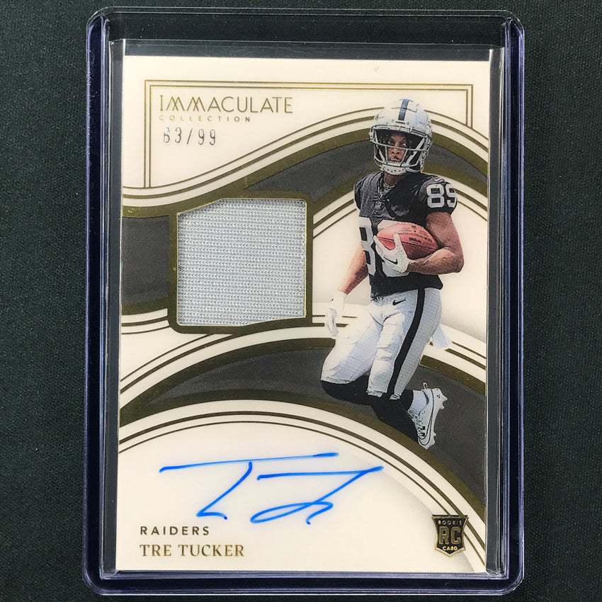 2023 Immaculate Football TRE TUCKER Rookie Patch Auto Base 63/99