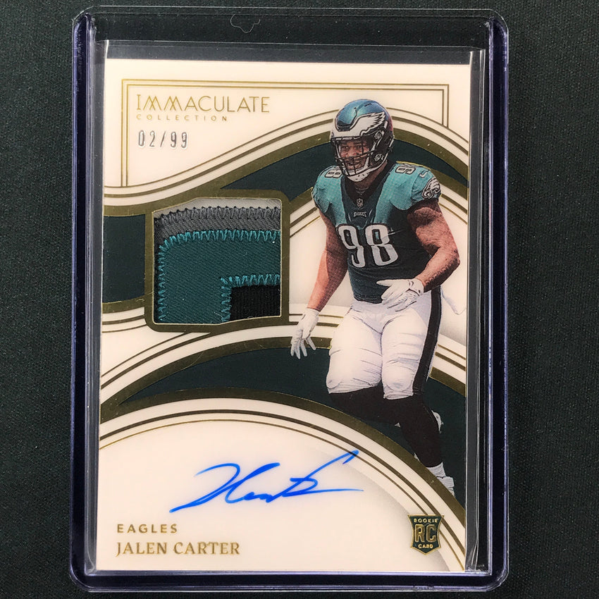 2023 Immaculate Football JALEN CARTER Rookie Patch Auto Base 2/99