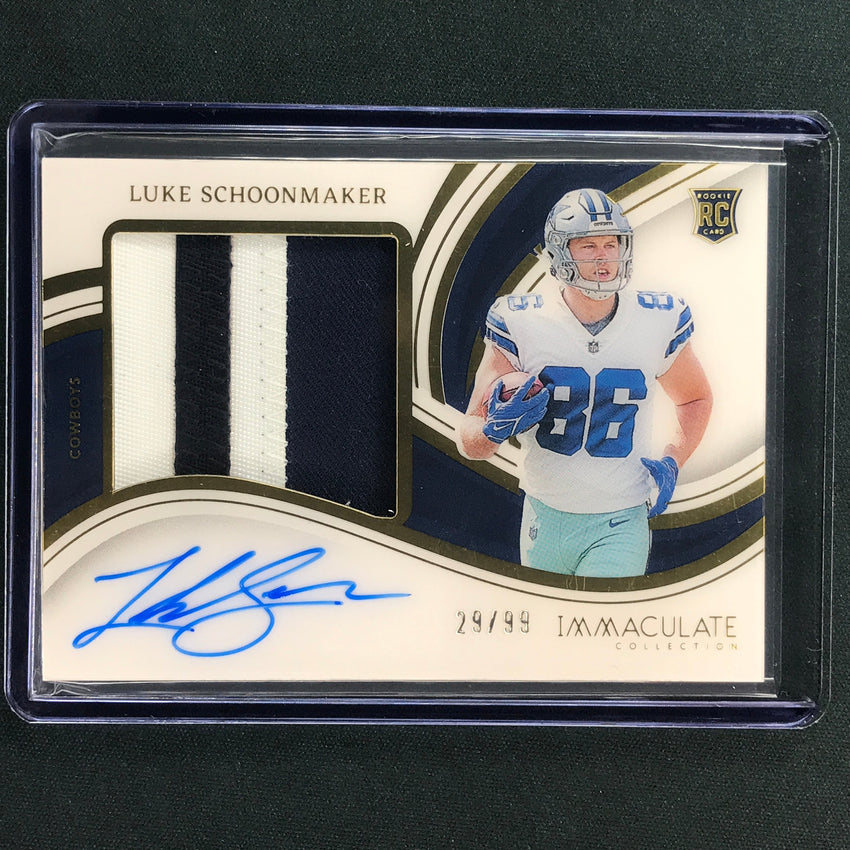 2023 Immaculate Football LUKE SCHOONMAKER Premium Patch Rookie Auto Base 29/99