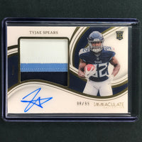 2023 Immaculate Football TYJAE SPEARS Premium Patch Rookie Auto Base 98/99