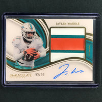 2023 Immaculate Football JAYLEN WADDLE Premium Patch Auto 99/99