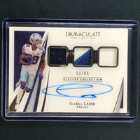 2023 Immaculate Football CEEDEE LAMB 2021 Update Player's Patch Auto 93/99