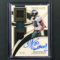 2023 Immaculate Football BRIAN DAWKINS 2022 Update Player's Jersey Auto 24/49