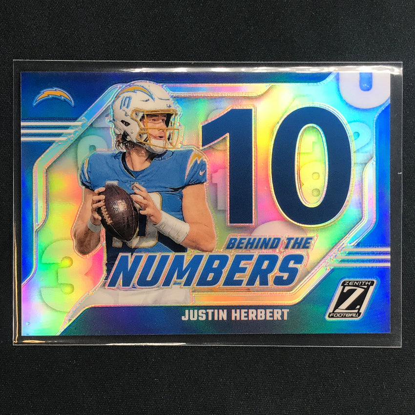 2023 Zenith Football JUSTIN HERBERT Behind the Numbers Base #18