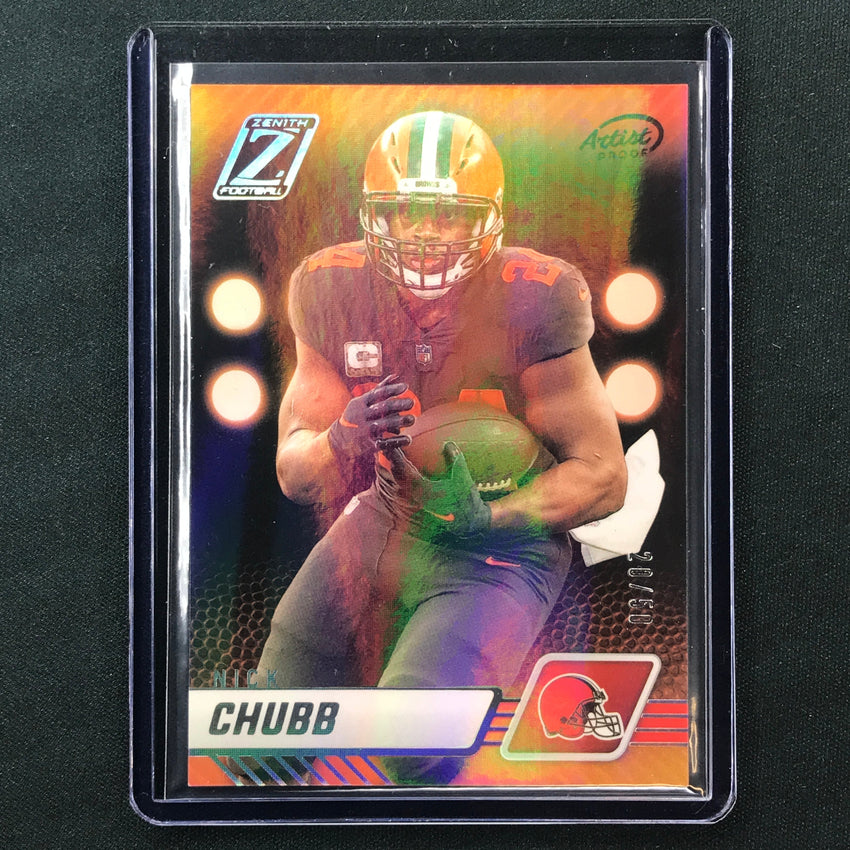 2023 Zenith Football NICK CHUBB Base Silver Artist Proof 20/50