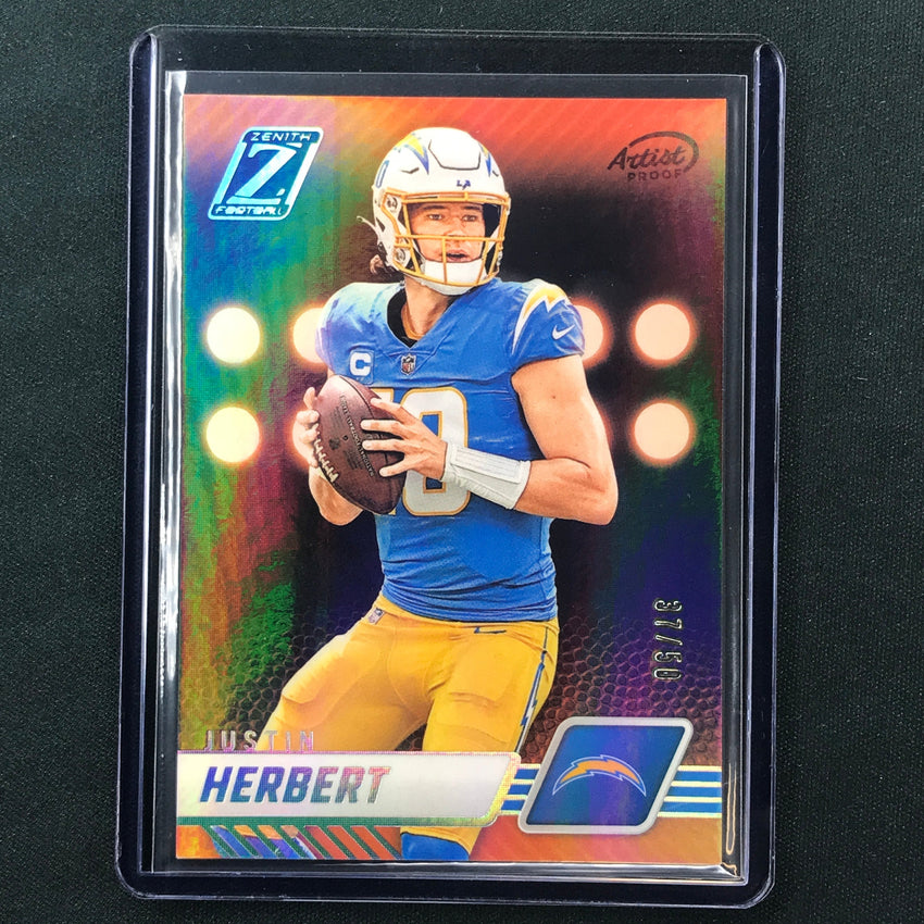 2023 Zenith Football JUSTIN HERBERT Base Silver Artist Proof 37/50