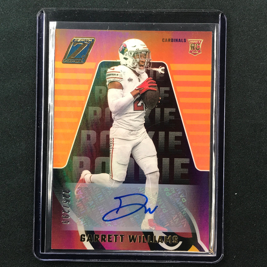 2023 Zenith Football GARRETT WILLIAMS Rookies Auto Base 225/299