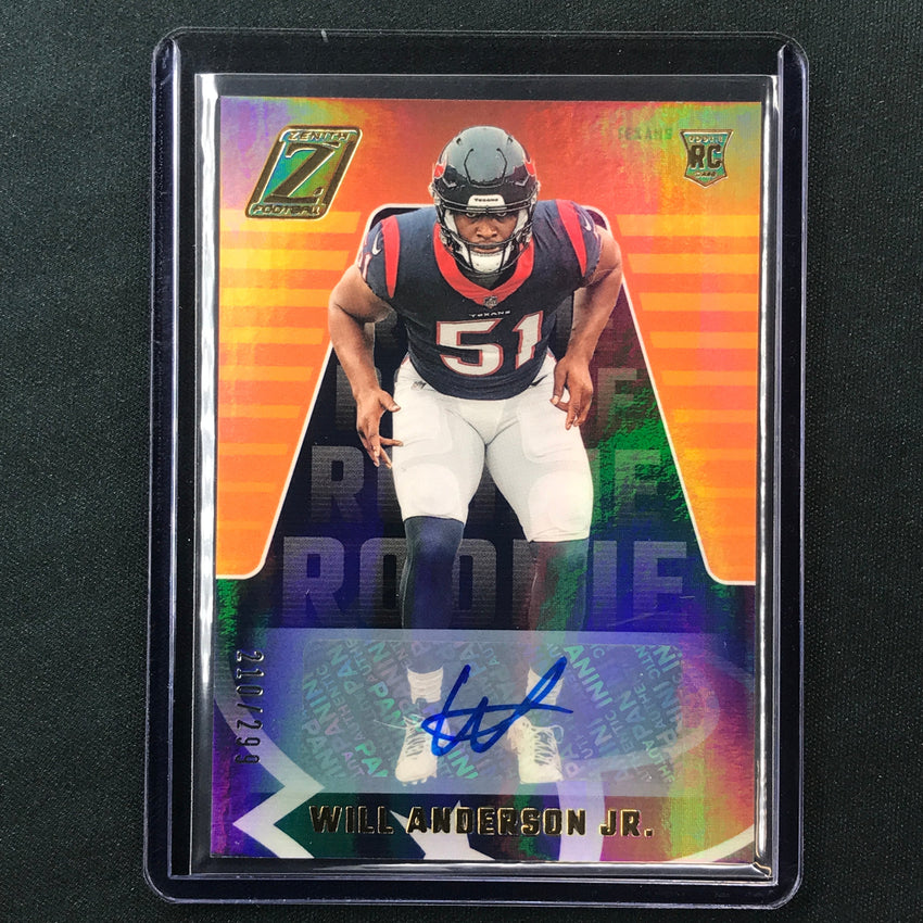 2023 Zenith Football WILL ANDERSON JR. Rookies Auto Base 210/299