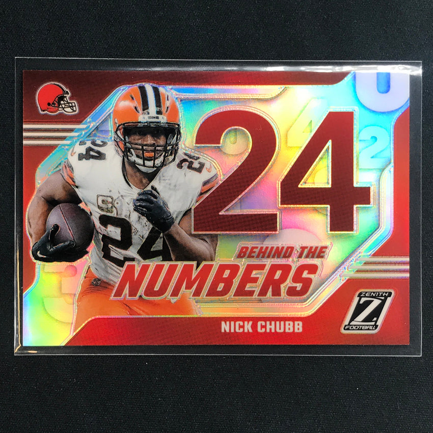 2023 Zenith Football NICK CHUBB Behind the Numbers Base #23