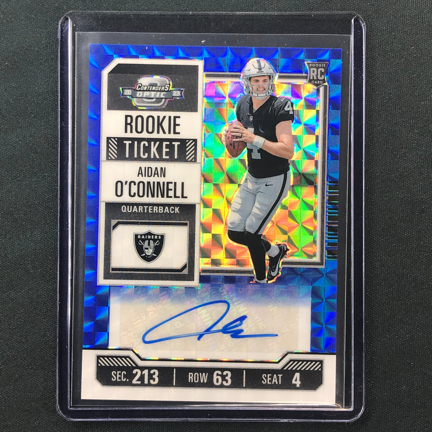 2023 Zenith Football AIDAN OCONNELL Optic Rookie Ticket Preview Auto Blue 6/23