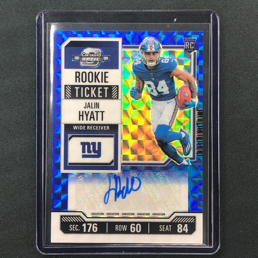 2023 Zenith Football JALIN HYATT Optic Rookie Ticket Preview Auto Blue 11/23