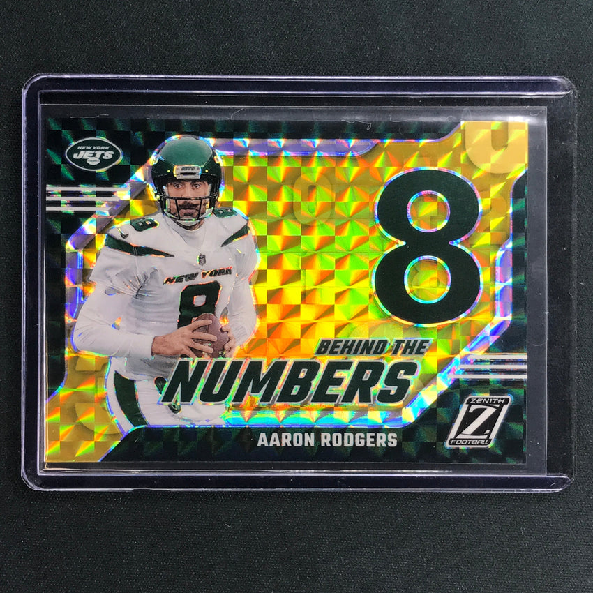 2023 Zenith Football AARON RODGERS Behind the Numbers Gold 3/10
