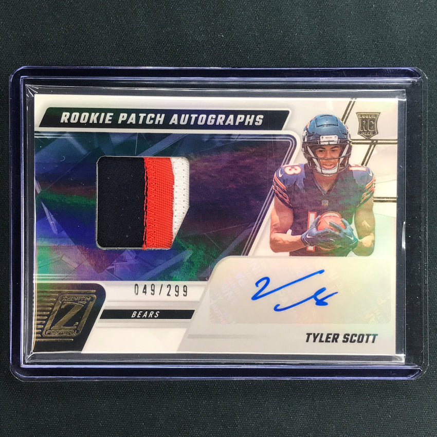 2023 Zenith Football TYLER SCOTT Rookie Patch Auto Base 49/299