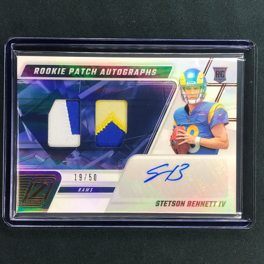 2023 Zenith Football STETSON BENNETT IV Rookie Patch Auto Copper 19/50