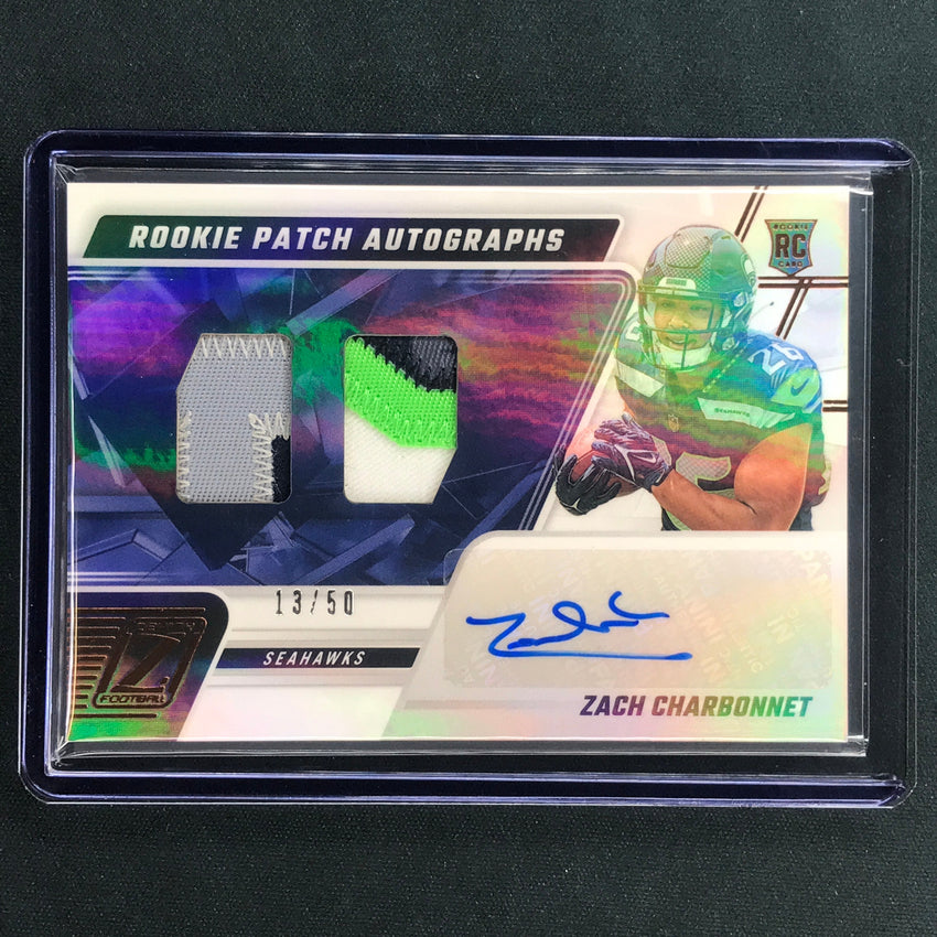 2023 Zenith Football ZACH CHARBONNET Rookie Patch Auto Copper 13/50