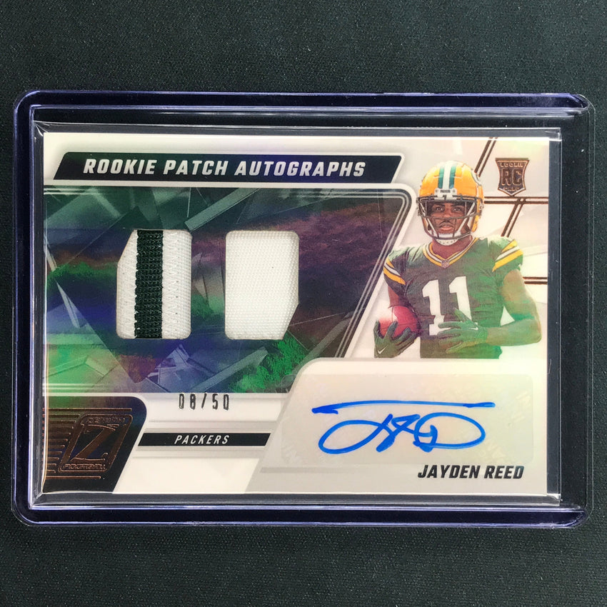 2023 Zenith Football JAYDEN REED Rookie Patch Auto Copper 8/50