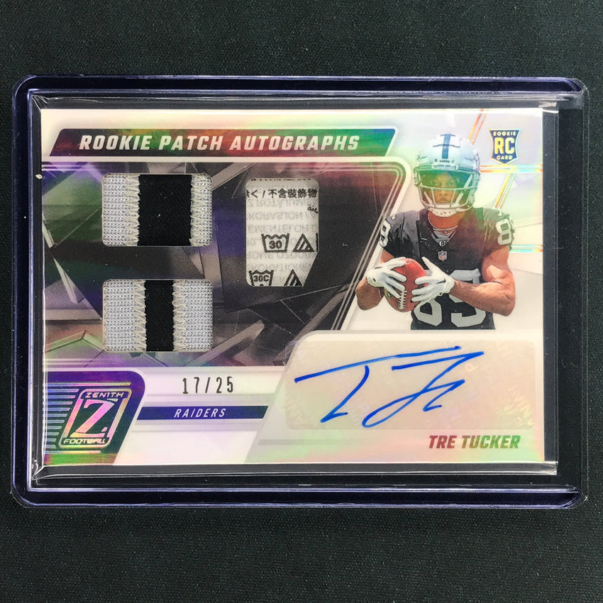 2023 Zenith Football TRE TUCKER Rookie Patch Auto Silver 17/25