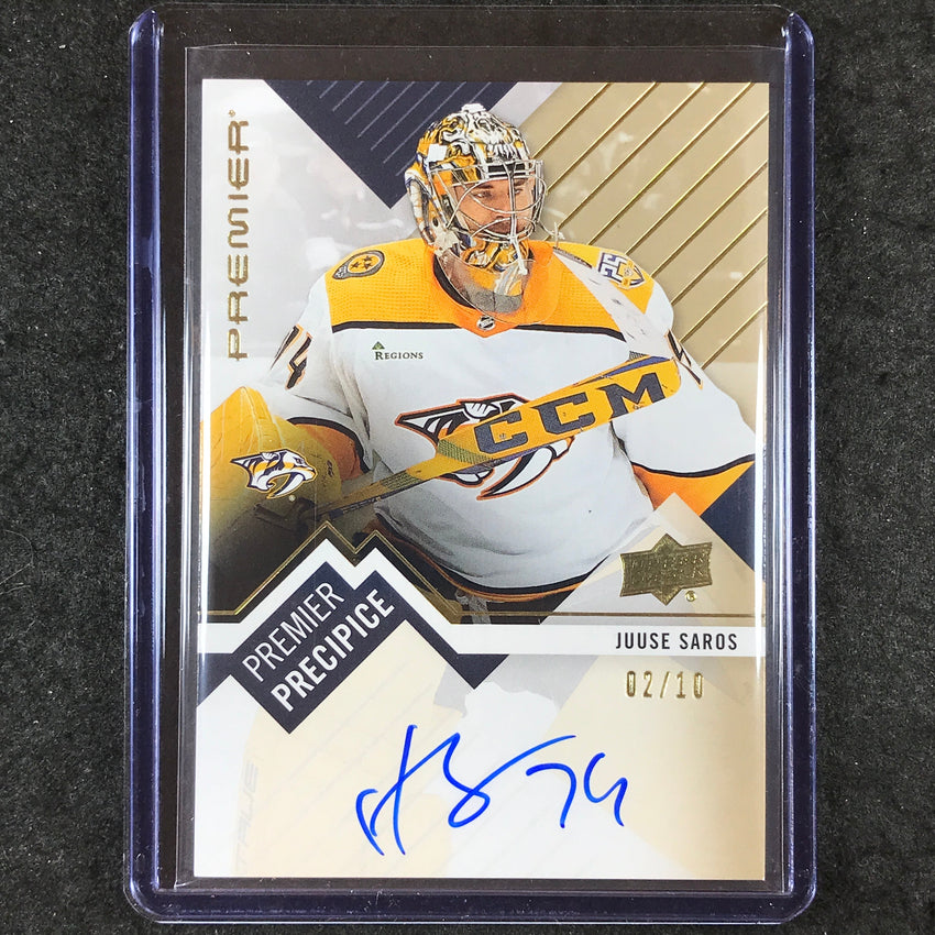 2023-24 Premier NHL JUUSE SAROS Premier Precipice Auto Gold 2/10